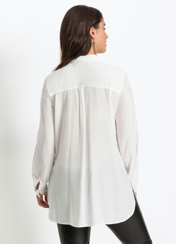 bonprix - Camisa Social com Abertura nas Laterais Branca 7