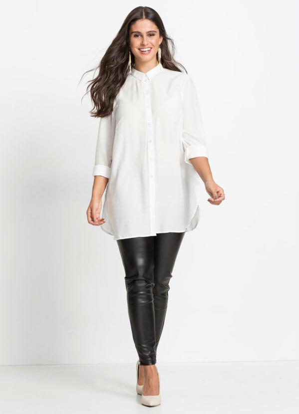 bonprix - Camisa Social com Abertura nas Laterais Branca 8