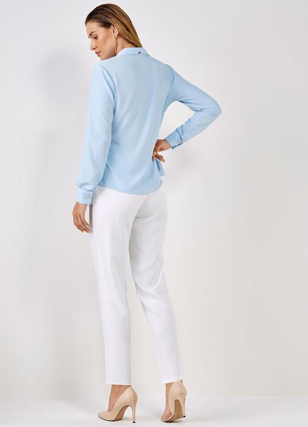 Principessa - Camisa Social Feminina Azul Claro Luma 4