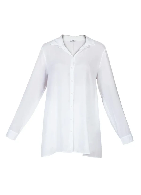 bonprix - Camisa Social Fluída com Pérolas Branca 9