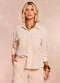 Doce Trama - Camisa Soft Garden em Geometric Flow Amarelo - variação: Branco