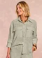 Doce Trama - Camisa Soft Garden em Geometric Flow Amarelo - variação: Verde