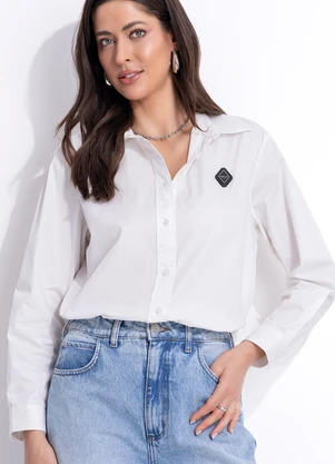 Colcci - Camisa Tecido Plano Off White - COLCCI