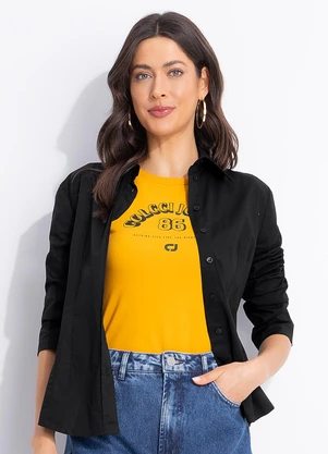 Colcci - Camisa Tecido Plano Preto - COLCCI