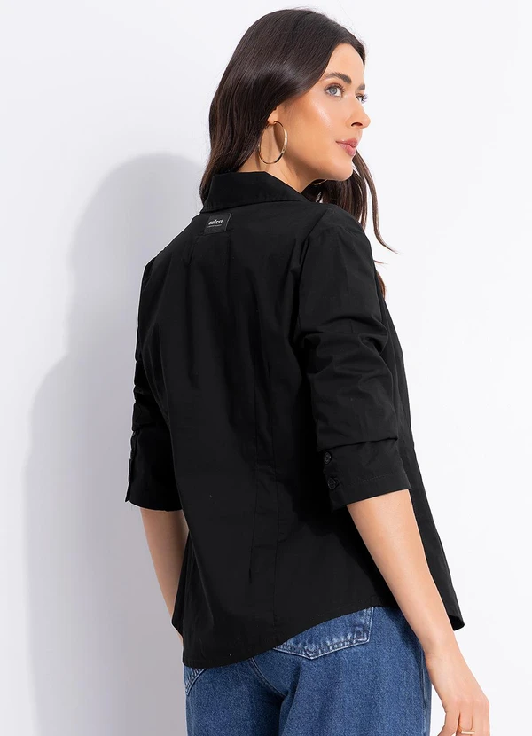 CAMISA TECIDO PLANO PRETO - COLCCI