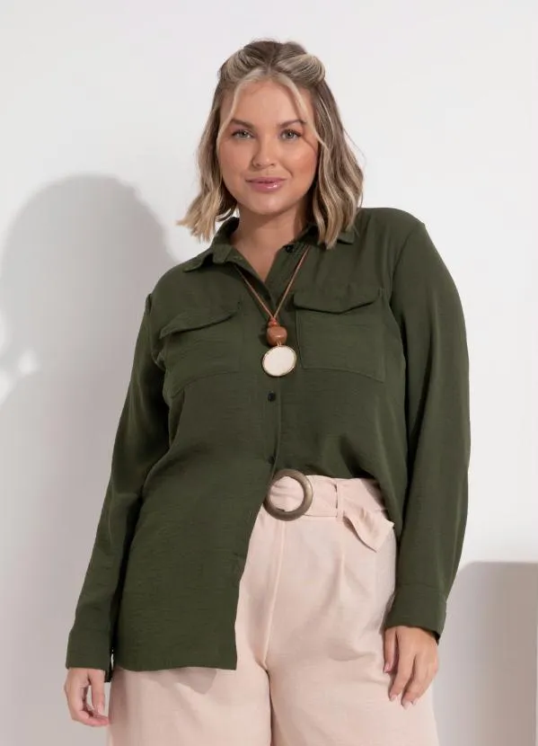 Queima Estoque - Camisa Verde com Bolsos 6