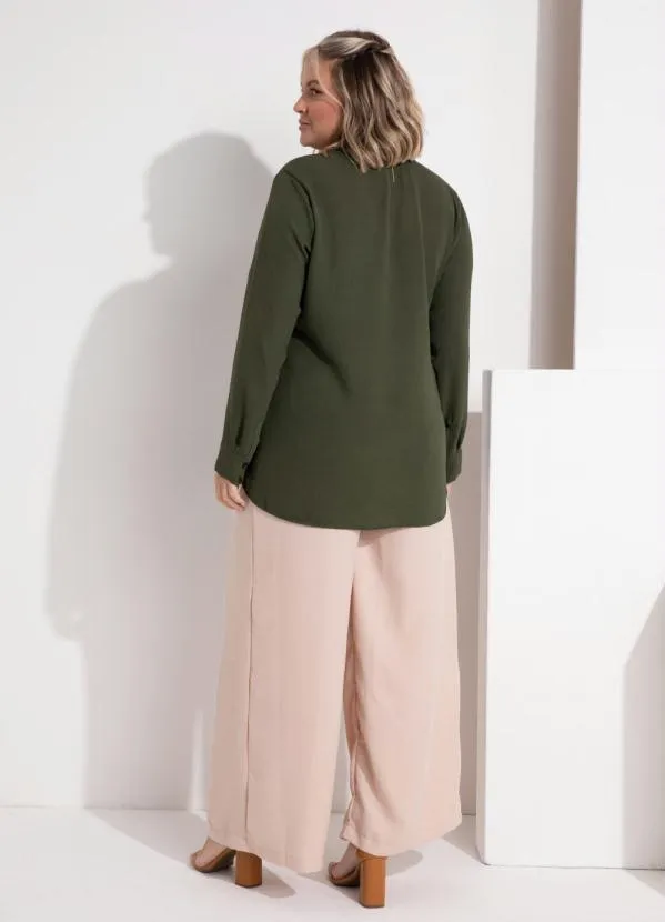 Queima Estoque - Camisa Verde com Bolsos 9