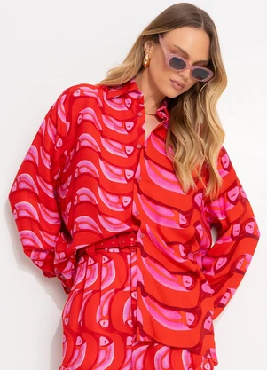 Farm - Camisa Viscolinho Vermelho - FARM