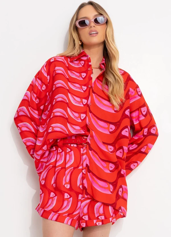 Farm - Camisa Viscolinho Vermelho 8