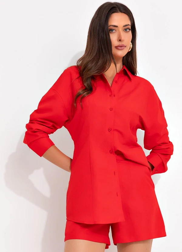 Colcci - Camisa Viscolinho Vermelho 7