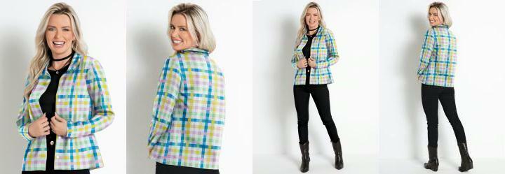 Camisa Xadrez Colorido com Abertura em Botes