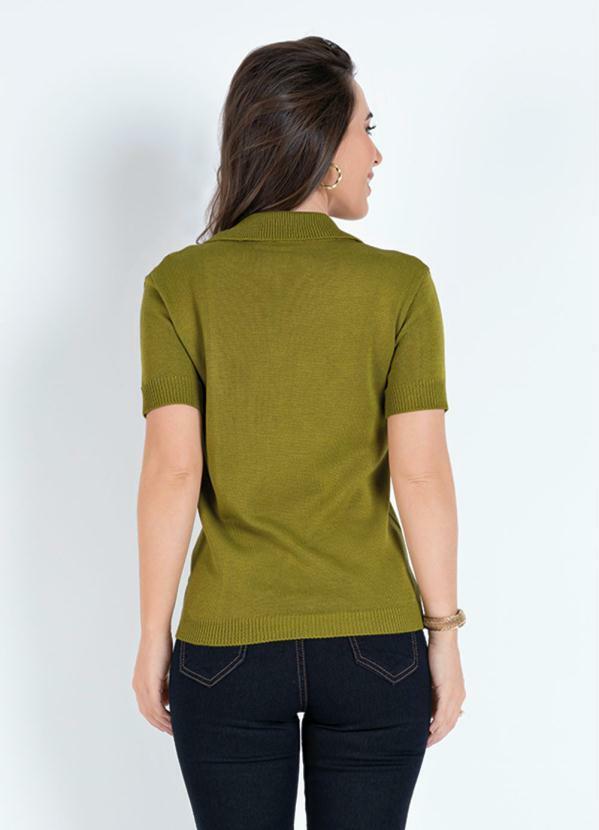 Janine - Blusa com Gola Verde Lima com Peitilho 2