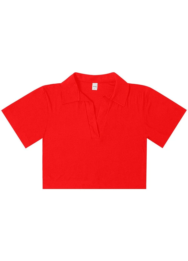 Rovitex - Blusa Feminina Manga Curta em Visco Laranja