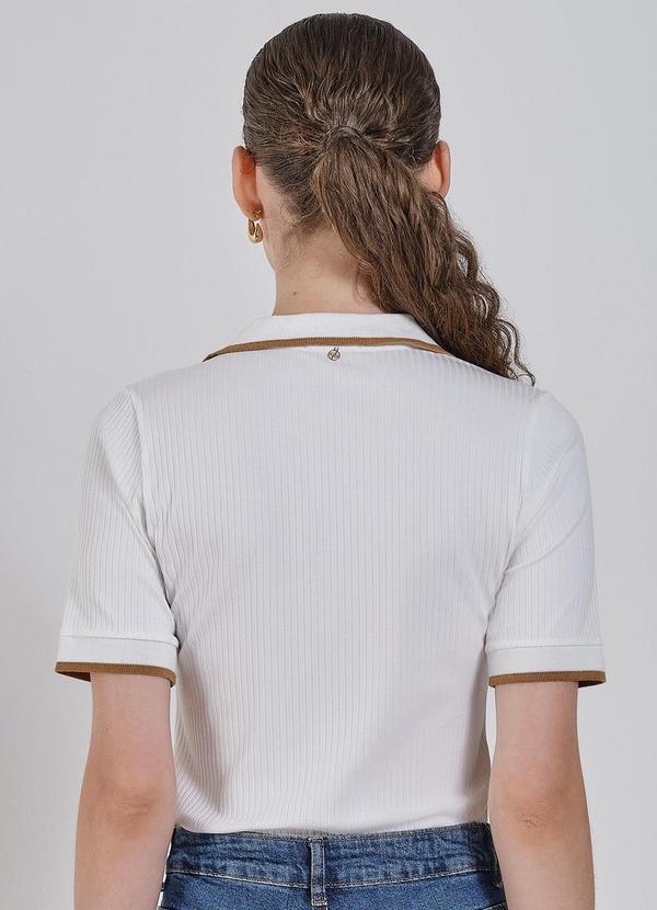Principessa - Blusa Polo de Malha Canelada Off White Driana Branco 2