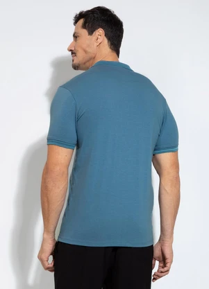 Exco - Camisa Polo em Algodão Azul - EXCO