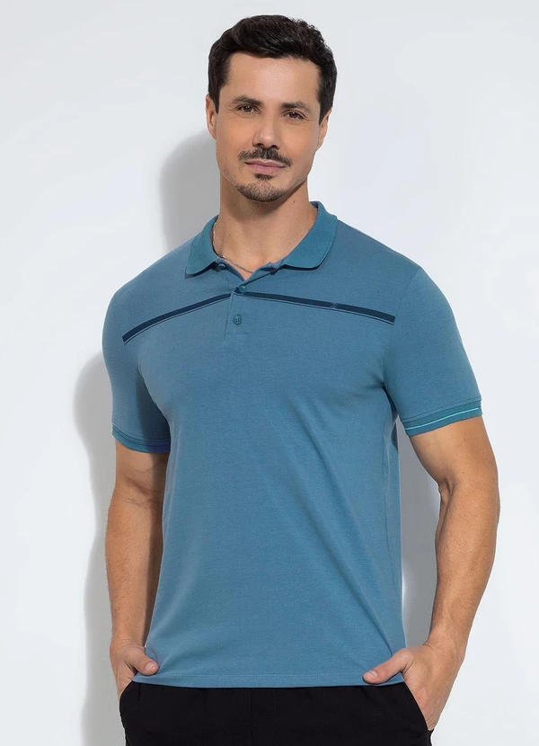 Exco - Camisa Polo em Algodão Azul