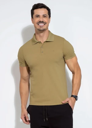 Exco - Camisa Polo em Algodão Bege - EXCO