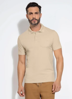 Exco - Camisa Polo em Algodão Bege - EXCO