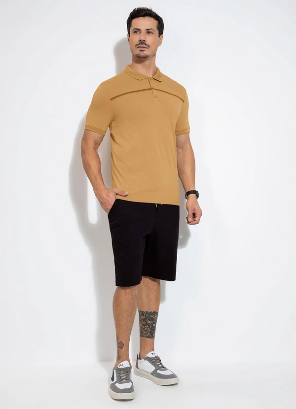 Exco - Camisa Polo em Algodão Bege 4