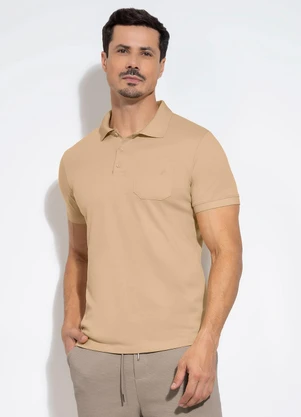 Exco - Camisa Polo em Algodão Bege - EXCO