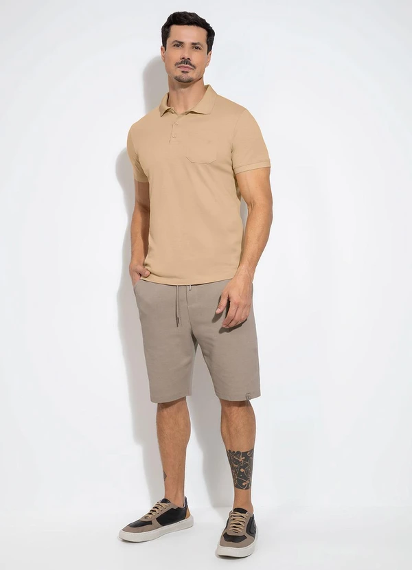 Exco - Camisa Polo em Algodão Bege 3