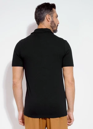 Exco - Camisa Polo em Algodão Preto - EXCO