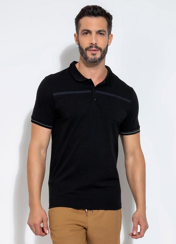 Exco - Camisa Polo em Algodão Preto