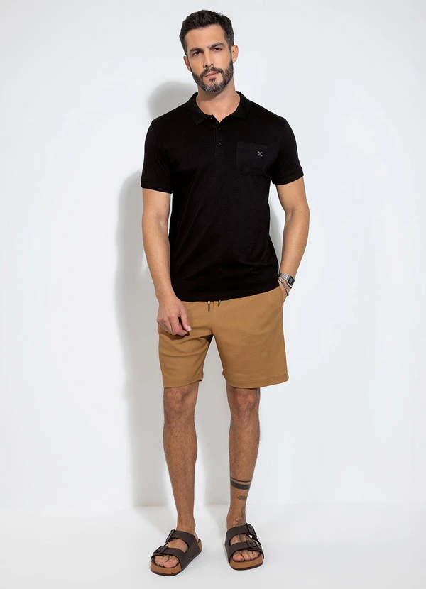 Exco - Camisa Polo em Algodão Preto 3