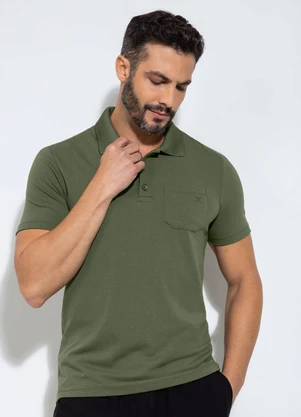 Exco - Camisa Polo em Algodão Verde - EXCO