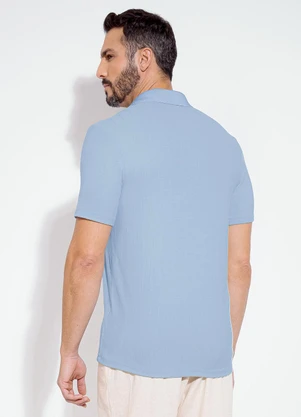 Exco - Camisa Polo em Canelado Azul - EXCO