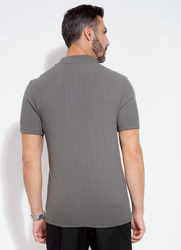 Exco - Camisa Polo em Canelado Cinza 2