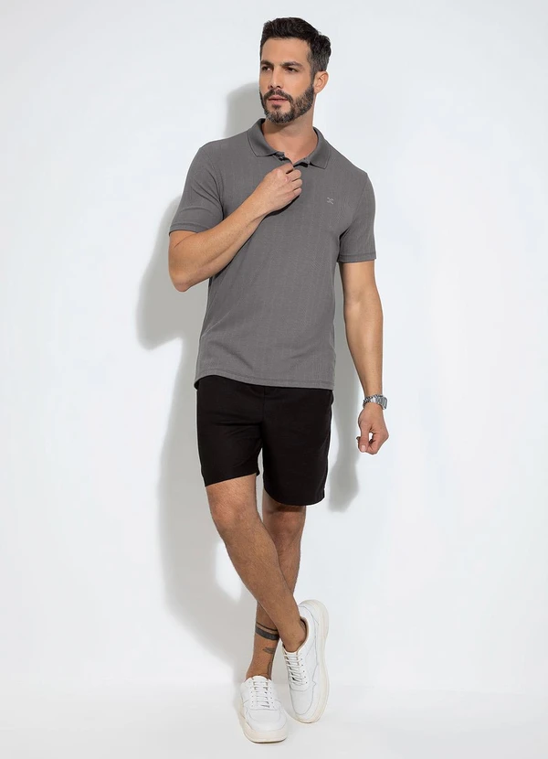 Exco - Camisa Polo em Canelado Cinza 3