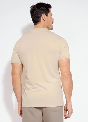 Exco - Camisa Polo em Malha Bege - EXCO