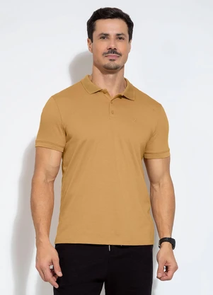 Exco - Camisa Polo em Malha Bege - EXCO