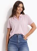 Camisa Polo em Malha Piquet Rosa 