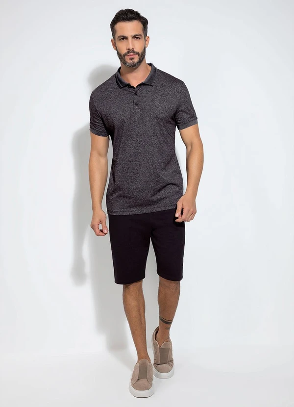 Exco - Camisa Polo em Malha Preto 3
