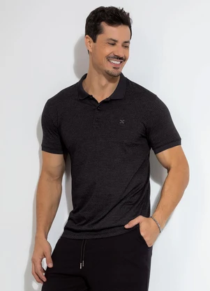 Exco - Camisa Polo em Malha Preto - EXCO