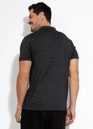 Exco - Camisa Polo em Malha Preto - EXCO