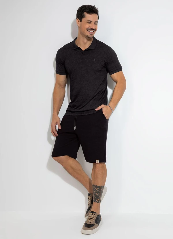Exco - Camisa Polo em Malha Preto 3