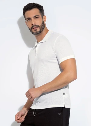 Exco - Camisa Polo em Malha Texturizada Branco - EXCO