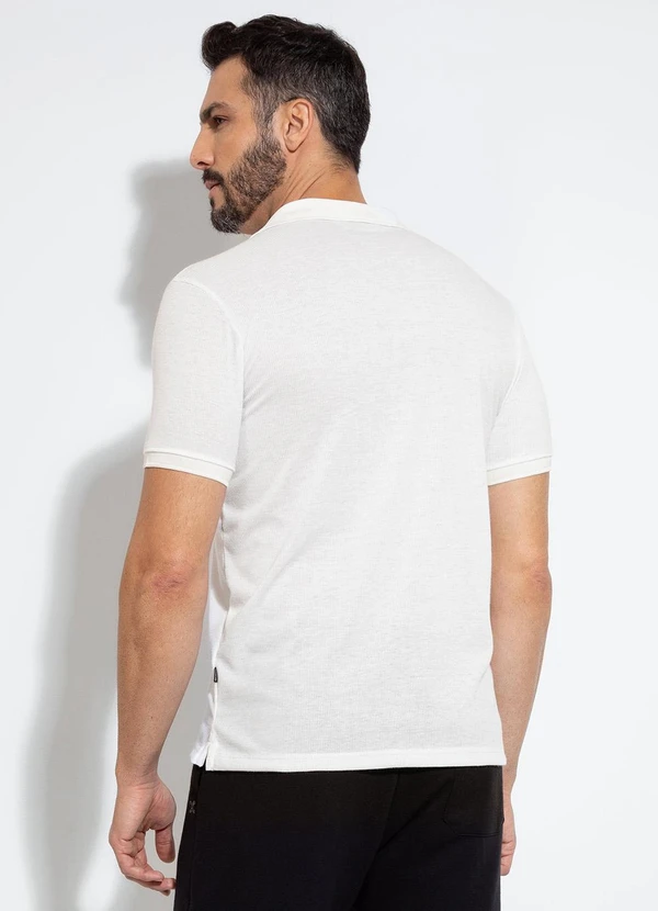 Exco - Camisa Polo em Malha Texturizada Branco  2