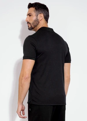Exco - Camisa Polo em Malha Texturizada Preto - EXCO