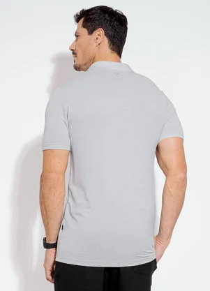 Exco - Camisa Polo em Piquet Cinza - EXCO