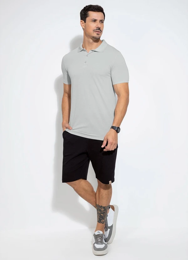 Exco - Camisa Polo em Piquet Cinza 3