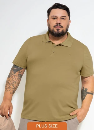 Exco - Camisa Polo Plus em Algodão Bege - EXCO