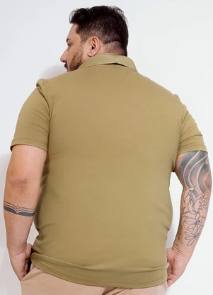 Exco - Camisa Polo Plus em Algodão Bege - EXCO