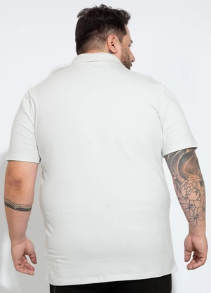 Exco - Camisa Polo Plus em Algodão Branco  - EXCO