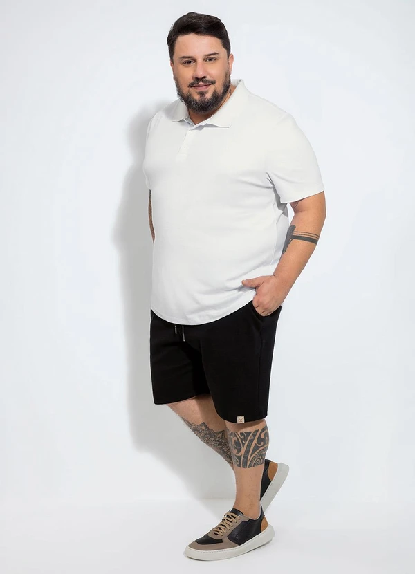 Exco - Camisa Polo Plus em Algodão Branco  3