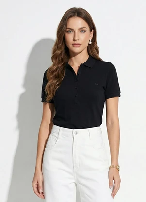 Colcci - Polo em Algodão Preto - COLCCI