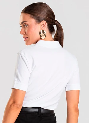 Dianna - Polo Feminina Piquet Básica Branco - DIANNA
